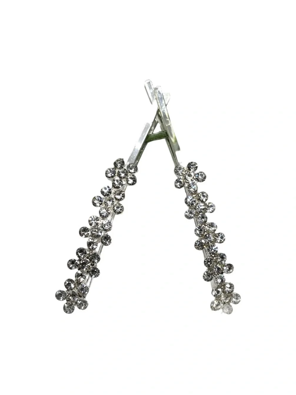 Dazzling Silver Crystal Floral Hair Accessory Clip Barrette Pin FINAL PRICE DROP